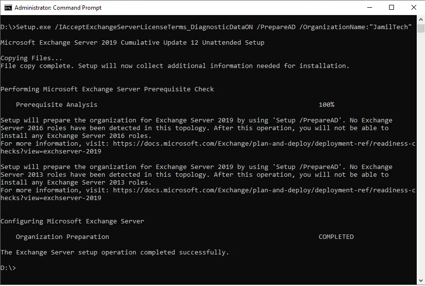 Prepare Active Directory exchange