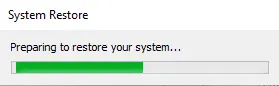 Preparing to restore system