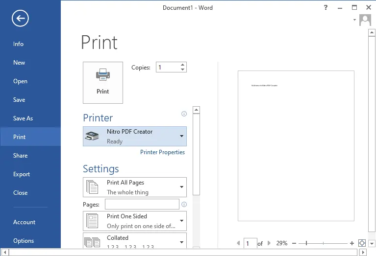 Print MS documents