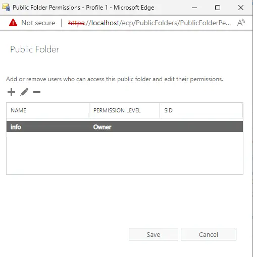 Public folder permissions