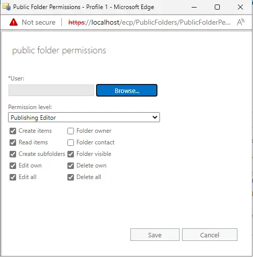 Public folder permissions