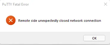 Putty fatal error
