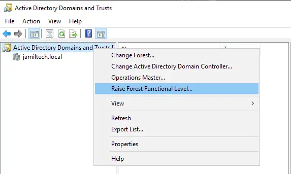 Raise Domain and Forest Functional Levels