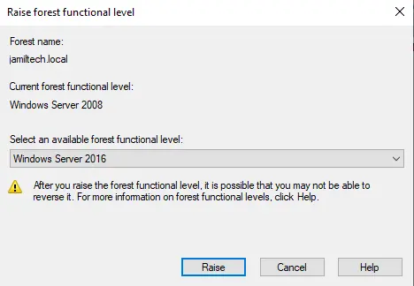 Raise forest functional level