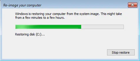 Re-image restoring your computer