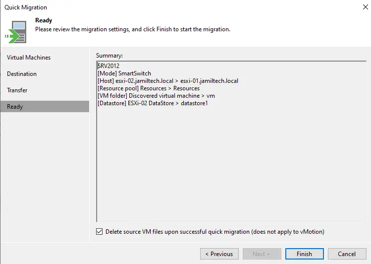 Ready quick migration Veeam