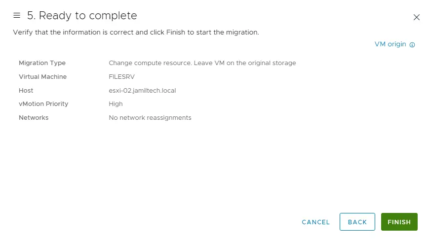 Ready to complete VM migration