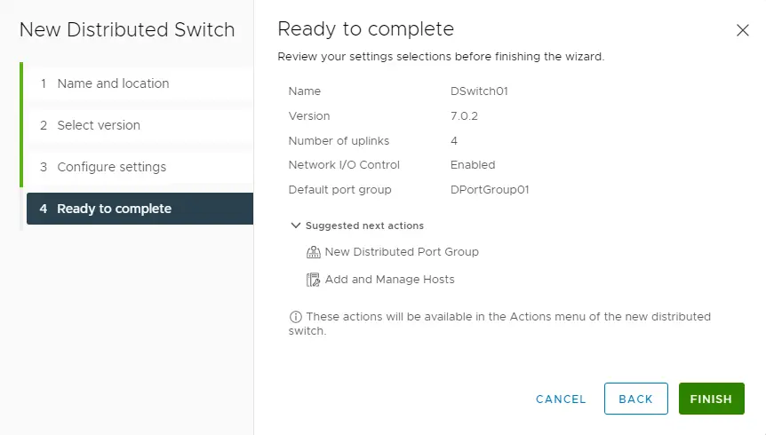 Ready to complete distributed switch