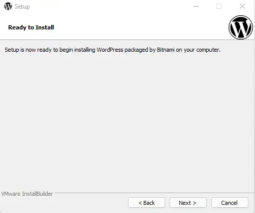 Ready to install Bitnami WordPress