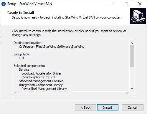 Ready to install StarWind VTL