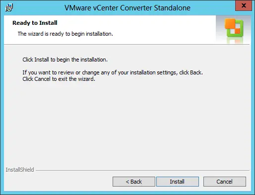 Install VMware vCenter Converter
