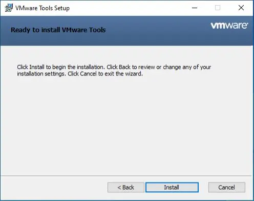 Ready to install VMware tools