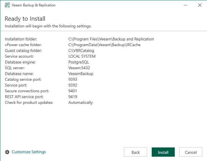 Ready to install Veeam 12