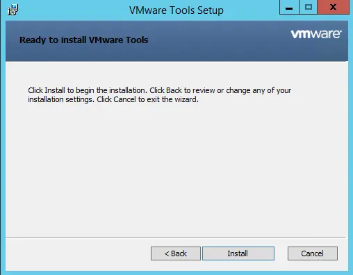 Ready to install vmware tools
