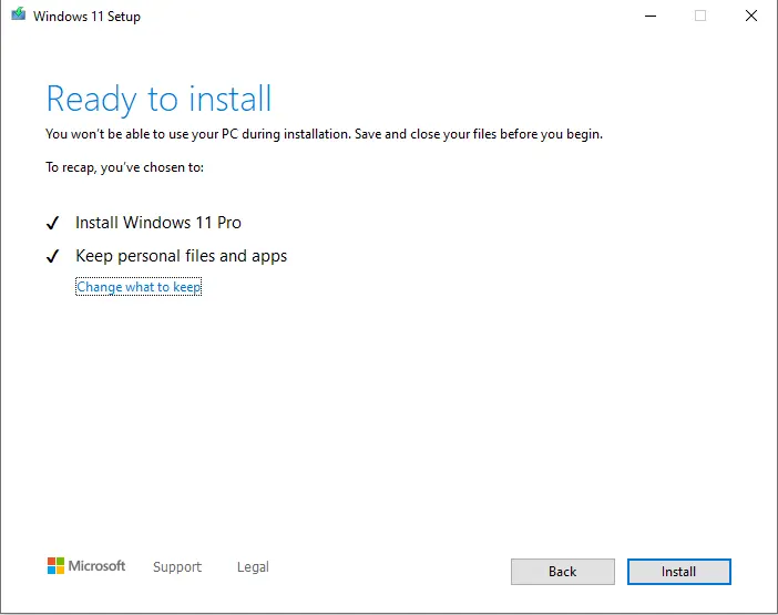 Ready to upgrade Windows 10 to Windows 11