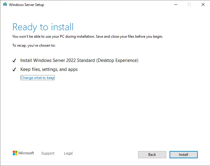 Ready to upgrade server 2022