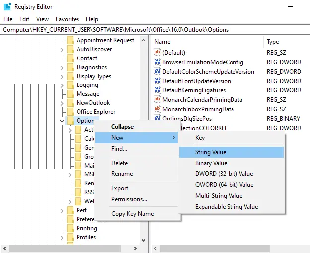 Registry string value