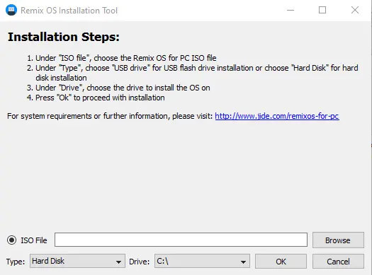 Remix OS installation steps