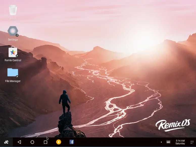Remix OS player home screen