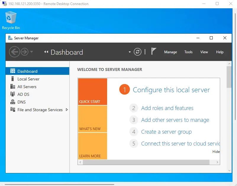 Remote desktop connected