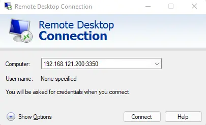 Remote desktop connection