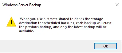 Remote shared folder warning