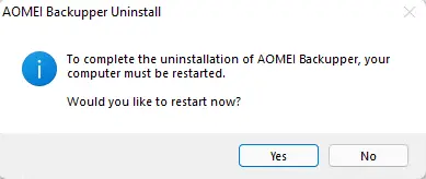 Remove AOMEI Backupper uninstall