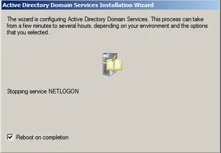 Remove domain controller reboot on completion