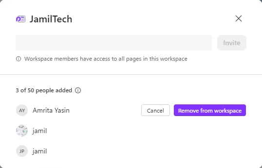 Remove member from workspace