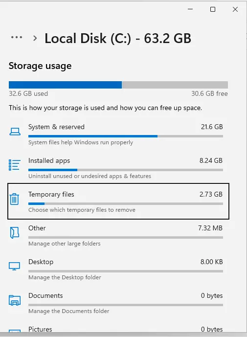 Remove temporary files to speed up Windows