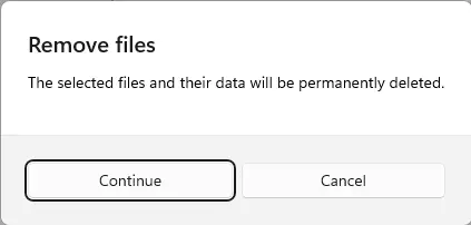 Remove temporary files