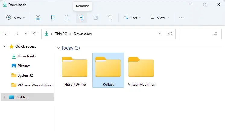 Rename folder in Windows 11