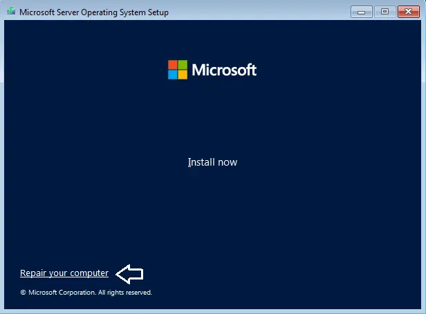 Repair your computer Server 2022