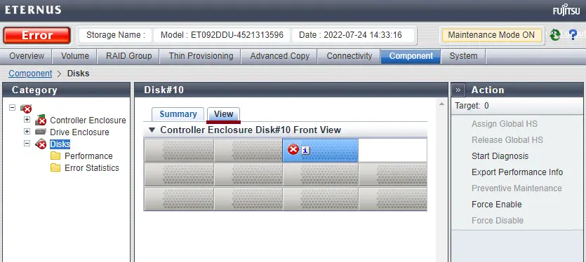 Replace Eternus DX90 Storage Disk