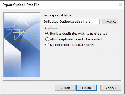 Replace duplicates with items exported