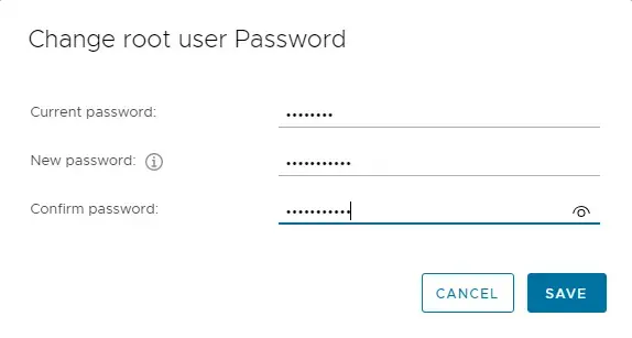 Reset VCSA root password