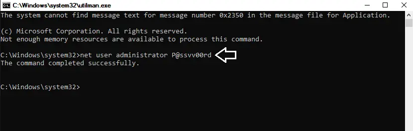 Reset administrator password