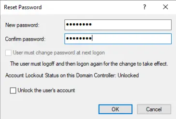 Reset user password active directory