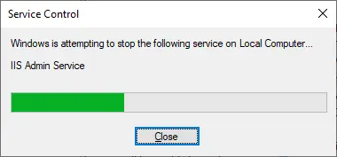 Restart IIS admin service