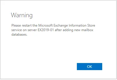 Restart Microsoft exchange information store service