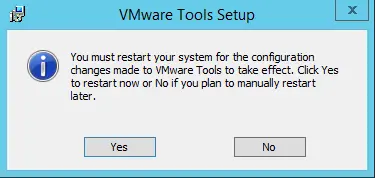 Restart system vmware tools