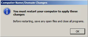 Restart your computer to apply these changes