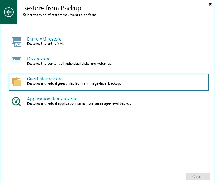 Restore Veeam guest files