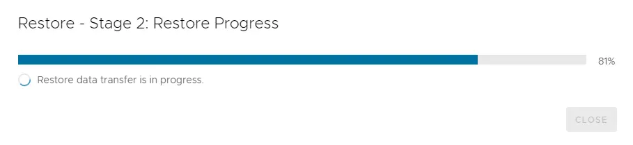 Restore data transfer progress