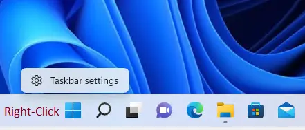 Right click taskbar settings