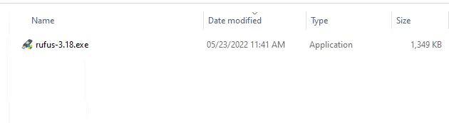 Rufus-3.18.exe file
