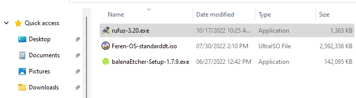 Rufus-3.20.exe tool