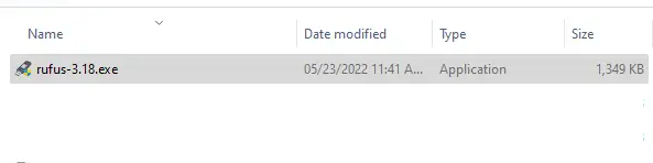 Rufus installer file
