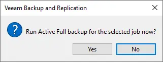 Run active full backup Veeam