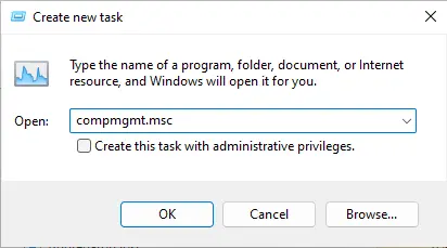 Run box compmgmt.msc